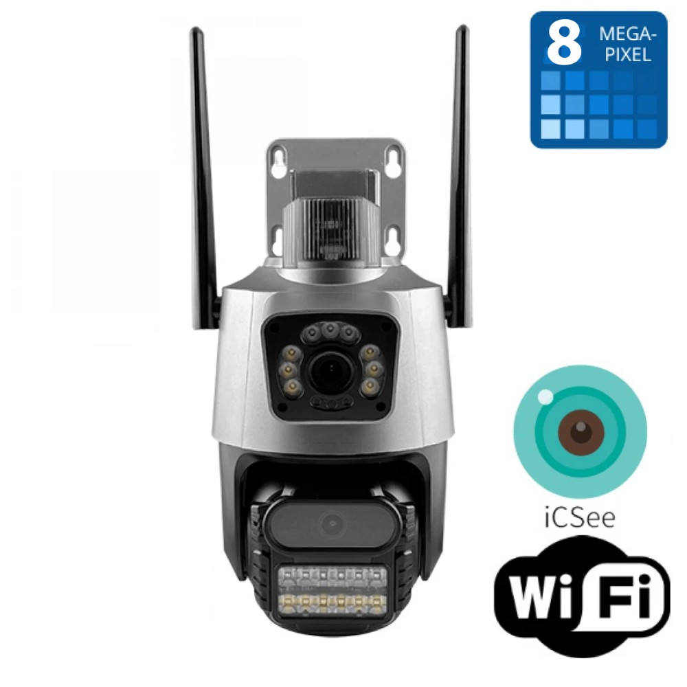 Wi-Fi Двойна камера с цветно нощно виждане и проследяване 8MP 2833