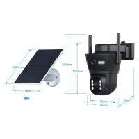 Соларна Wi-Fi IP камера AOV Robot 3313, двойна, 6MP, Colorview