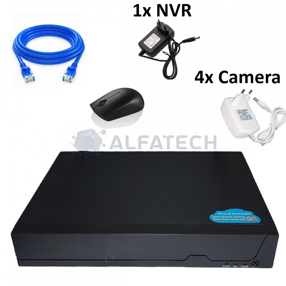 Безжична Wi-Fi IP система за видеонаблюдение за външен монтаж - 3mpx, 4 камери