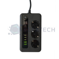 Разклонител 3 гнезда с Type C и USB 2.0 до 3000W BKL-04EU
