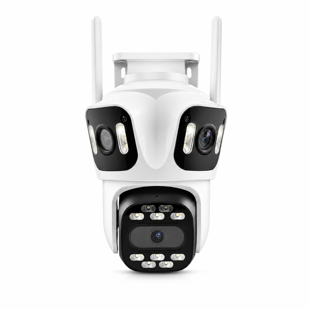 Тройна Wi-Fi IP камера P15 за външен монтаж  9MPx, Colorview