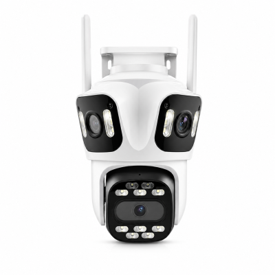 Тройна Wi-Fi IP камера P15 за външен монтаж  9MPx, Colorview