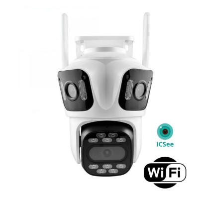 Тройна Wi-Fi IP камера P15 за външен монтаж  9MPx, Colorview