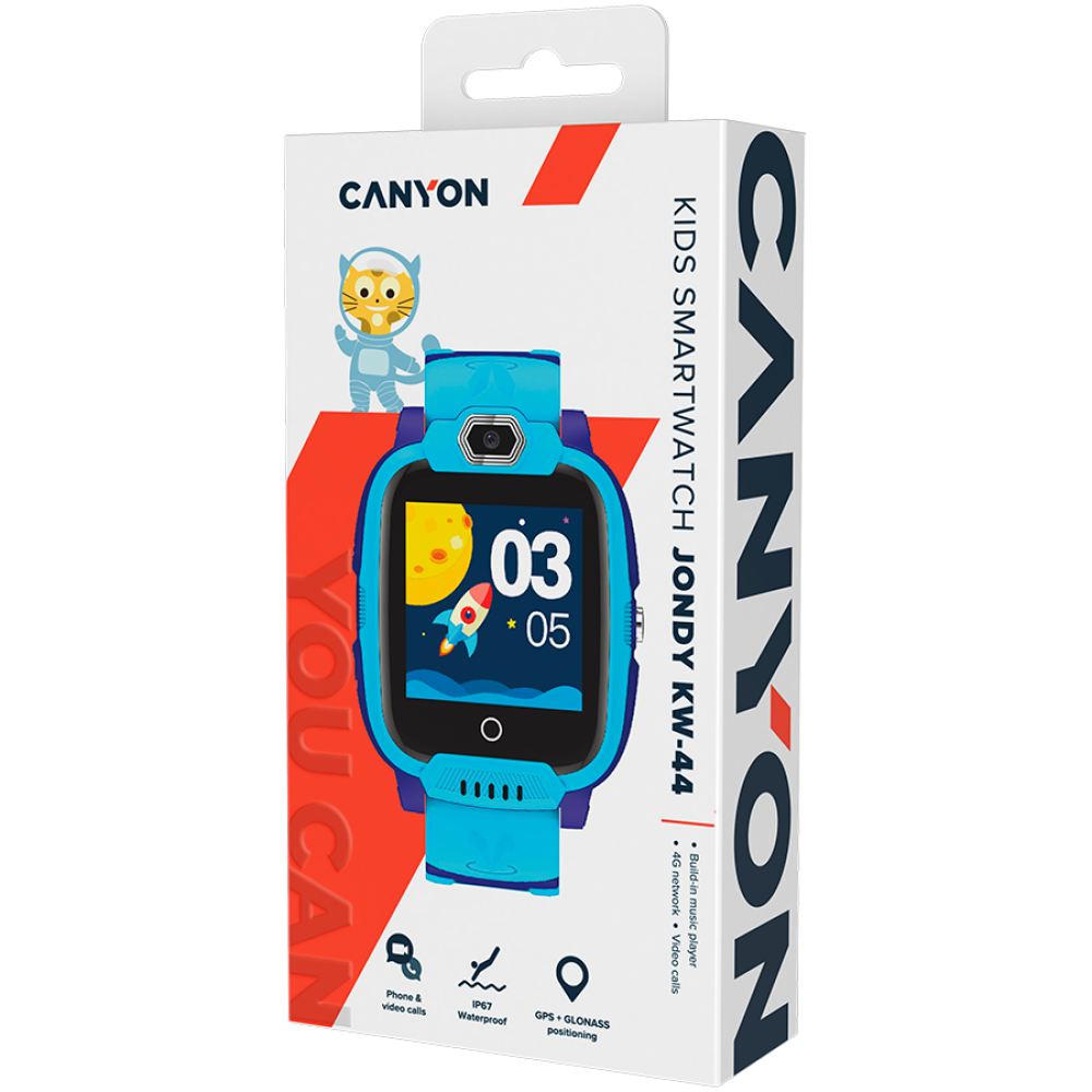 Смарт часовник Canyon Jondy KW-44BL, Син, 4G, Camera, GPS