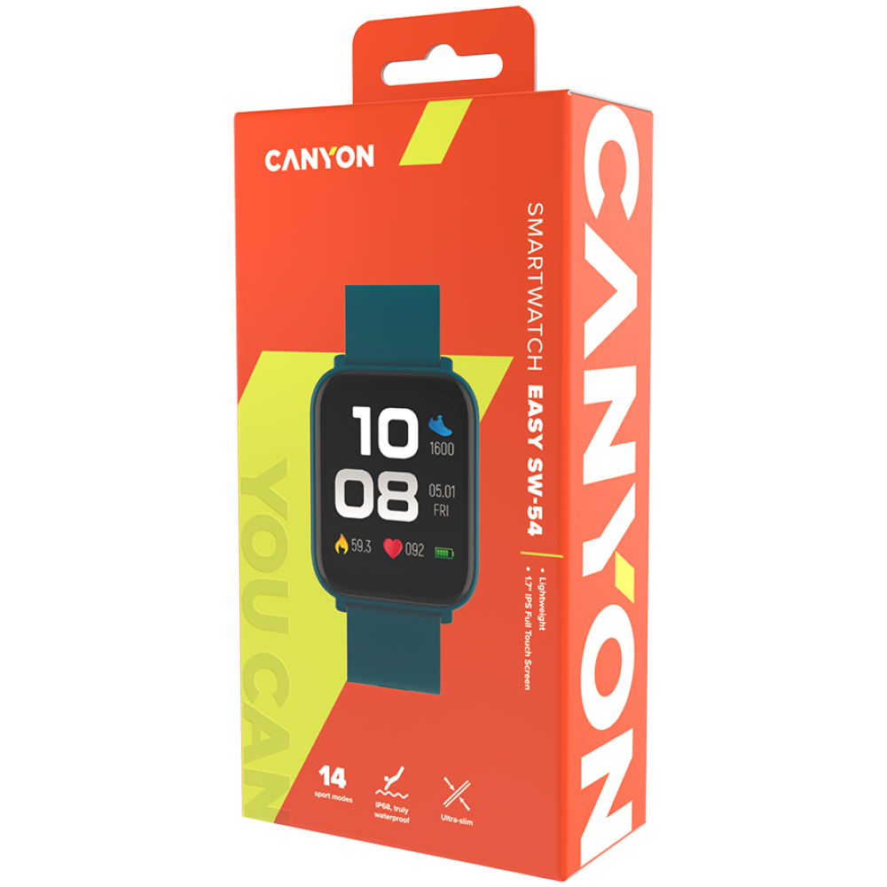 Смарт часовник Canyon Easy SW-54, 41мм, Зелен