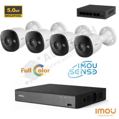 Комплект за видеонаблюдение Imou с 4 външни Bullet 5MPX камери