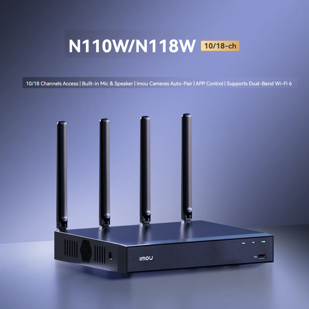 Видеорекордер Imou NVR-N110W-8A0E, 10 канала, IP 4K