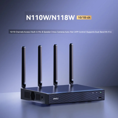 Видеорекордер Imou NVR-N110W-8A0E, 10 канала, IP 4K