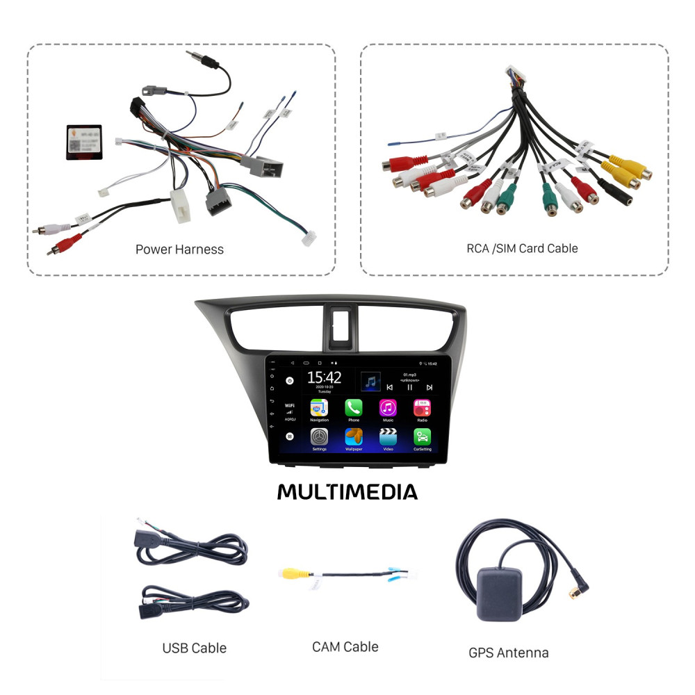 Мултимедия за HONDA CIVIC 2012-2014 - 9 инча