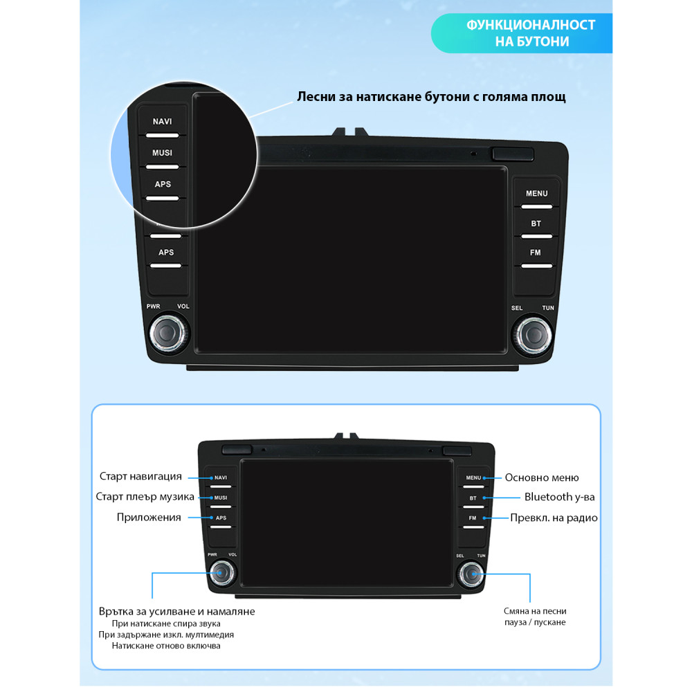 Мултимедия за Skoda Octavia 2 и Skoda Yeti / 8001