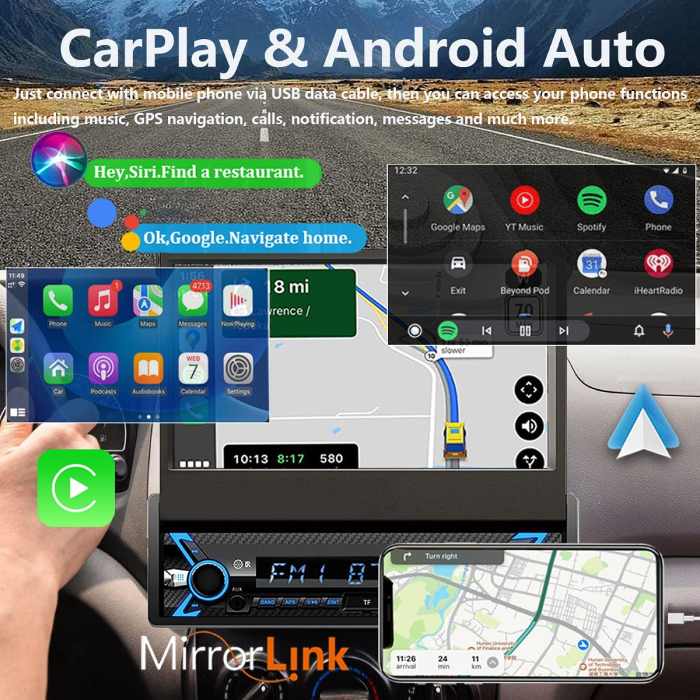 Мултимедия Android 1DIN със 7 инчов автоматичен дисплей