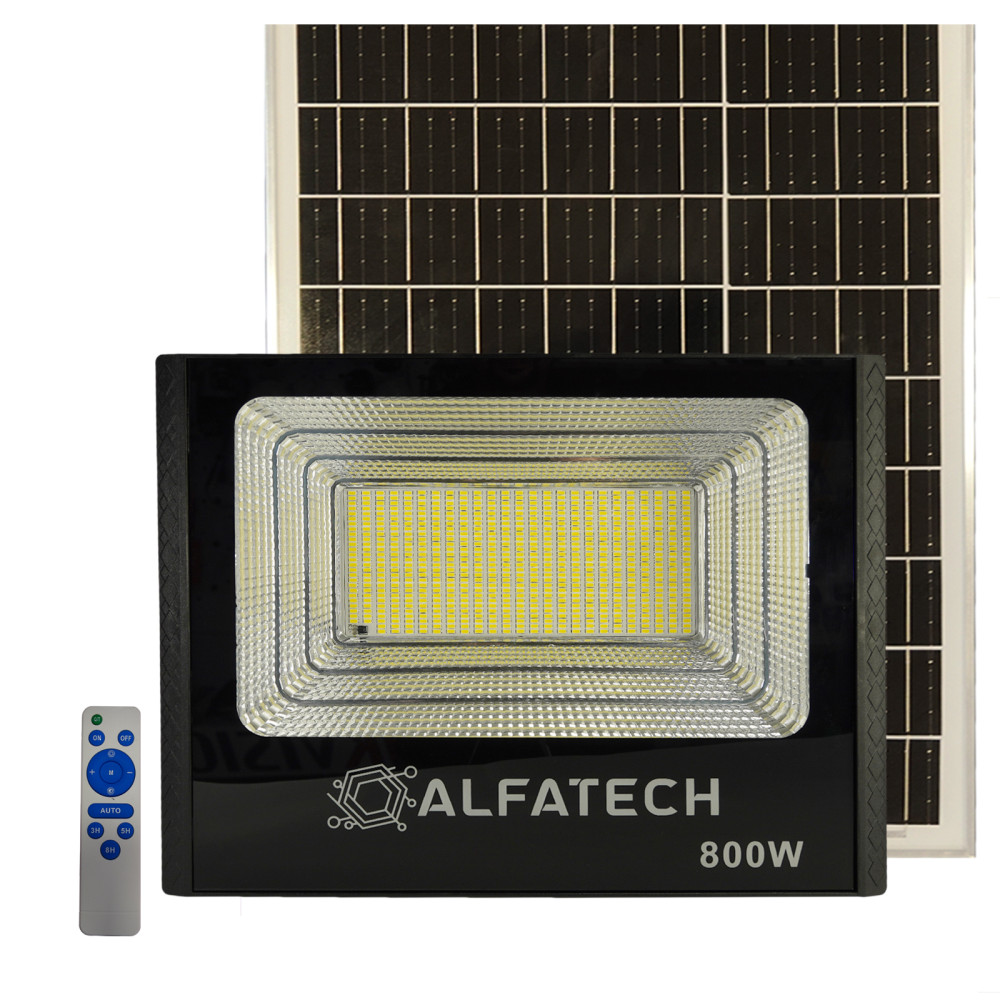 LED Прожектор 800W със соларен панел FL-800-S ALFA TECH