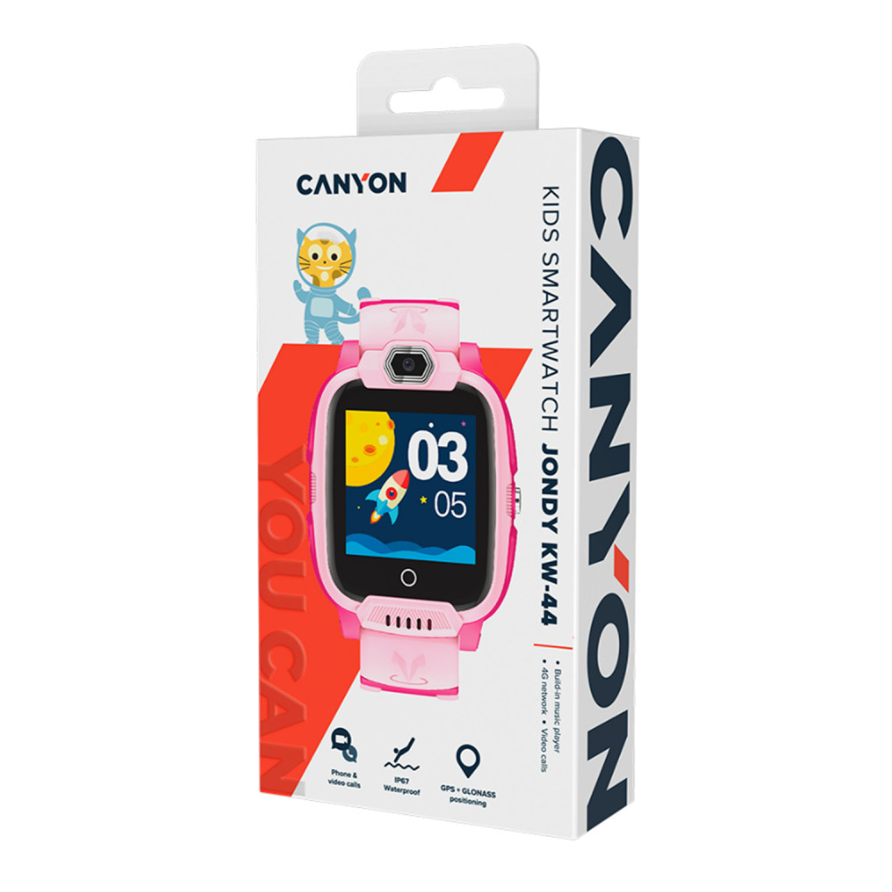 Смарт часовник Canyon Jondy KW-44, Розов, 4G, Camera, GPS