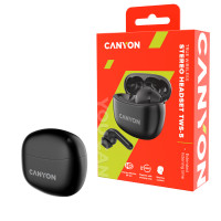 Слушалки Canyon CNS-TWS5W, Bluetooth, Microphone, Charging 500mAh