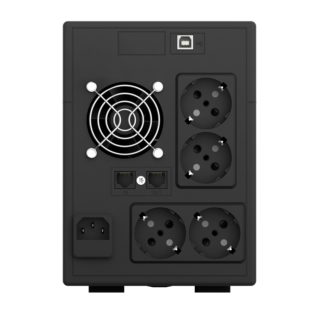 UPS устройство nJoy Cadu 2000 - 1200W, AVR, 4 контакта, RJ45, RJ11