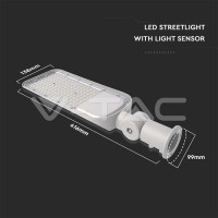 Улична лампа с датчик за осветеност Samsung чип 30W 4000K 100lm/W