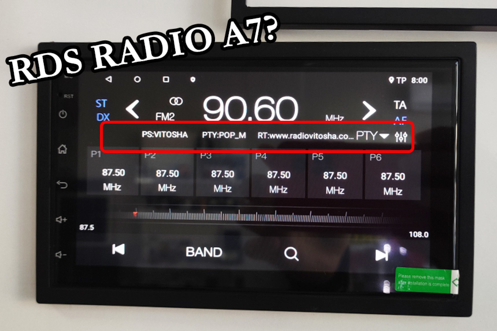 Rds Radiac System RDS Radio актуализация за A7/A7Pro