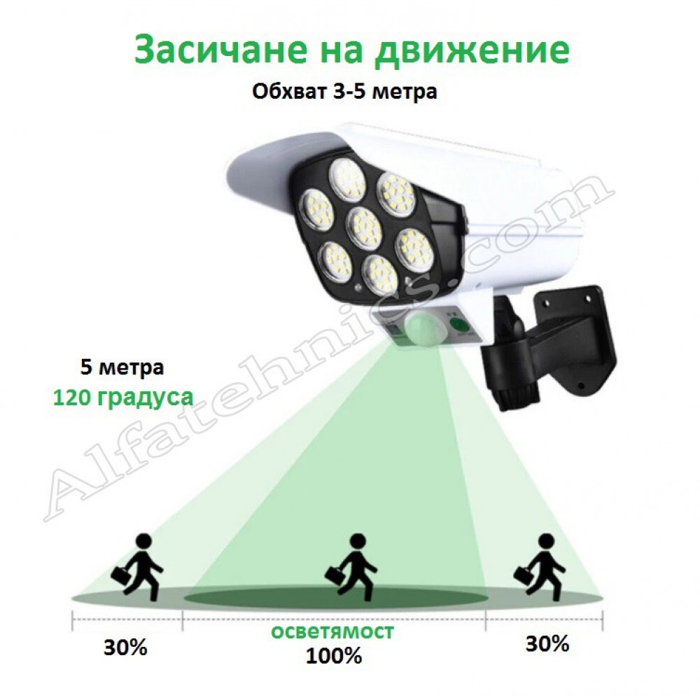 Соларна лампа - Имитация камера, LED 77