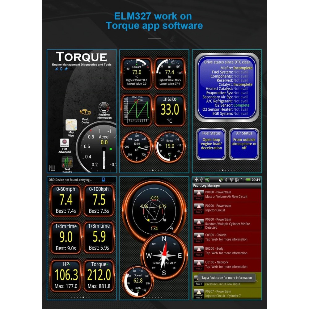 Aвтодиагностика Elm 327, OBD2, Wi-fi