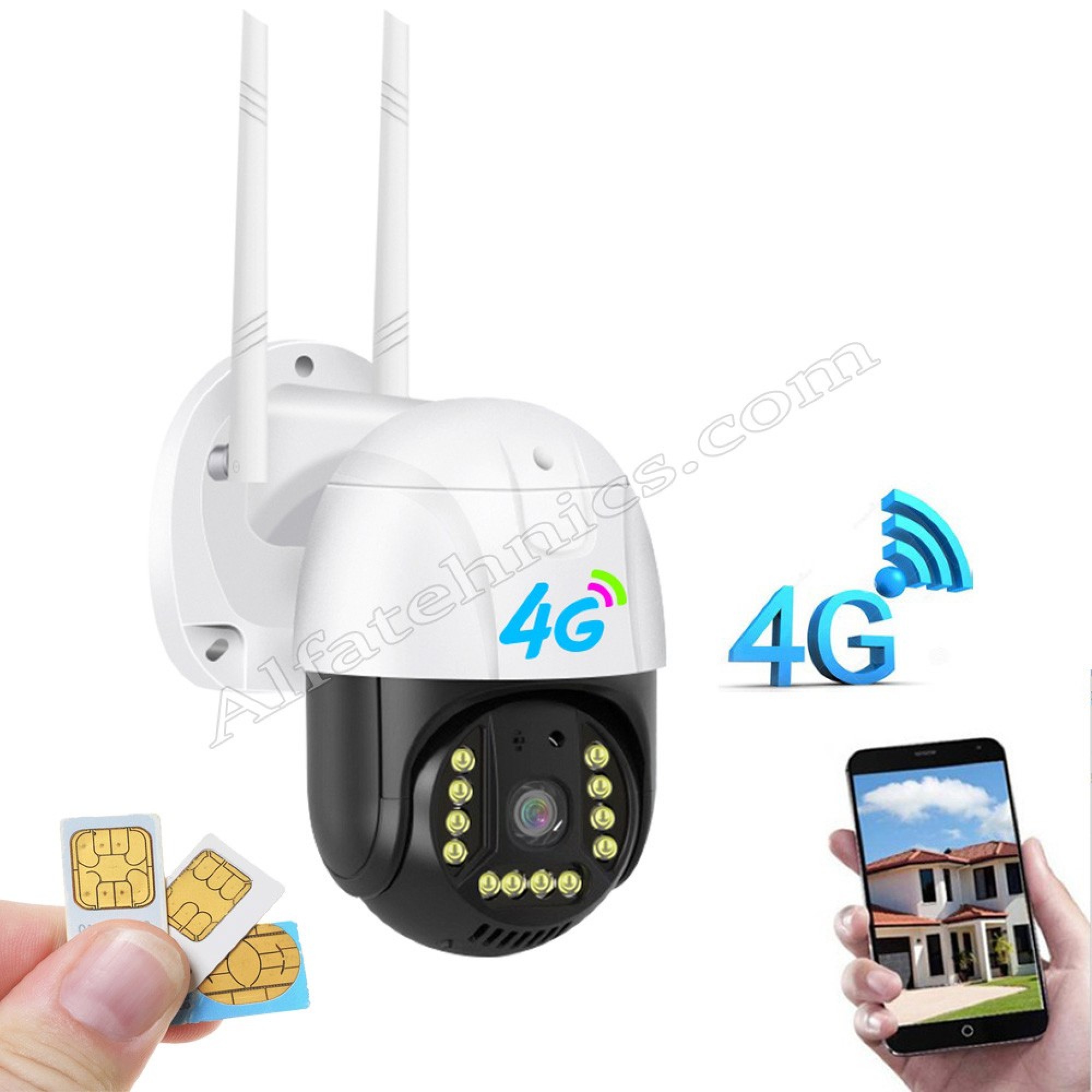 4G IP Камера, SIM, FULL HD, Colorview Карта с памет с отстъпка Без памет