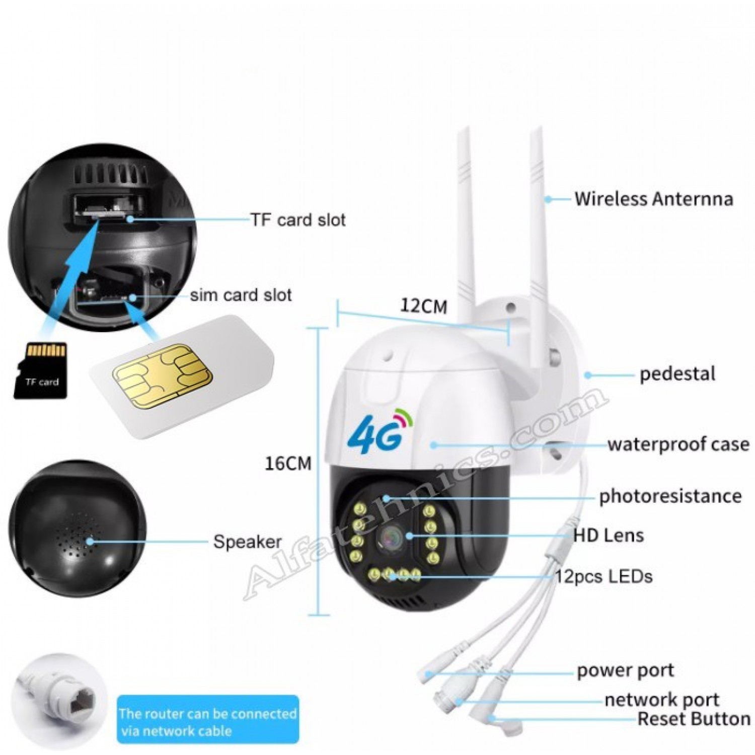 4G IP Камера, SIM, FULL HD, Colorview Карта с памет с отстъпка Без памет