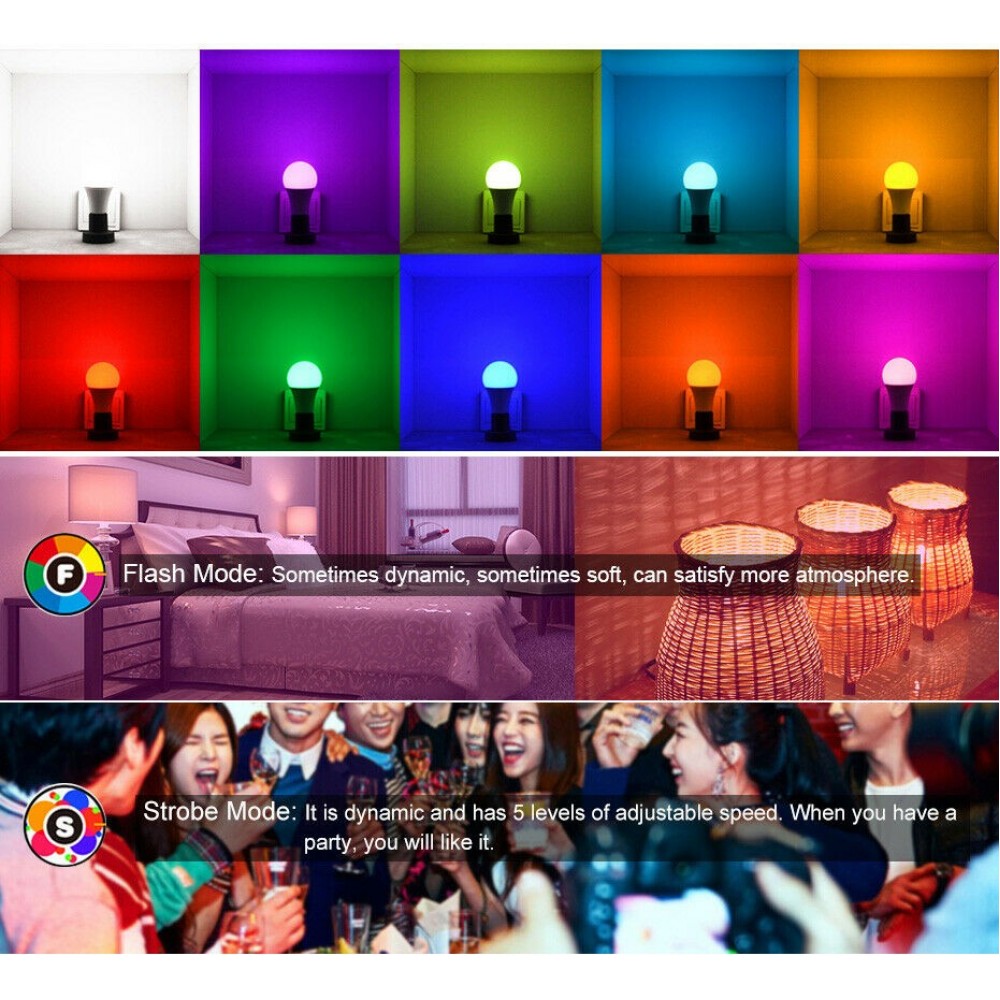 RGB Крушка с дистанционно, Е27 Цокъл