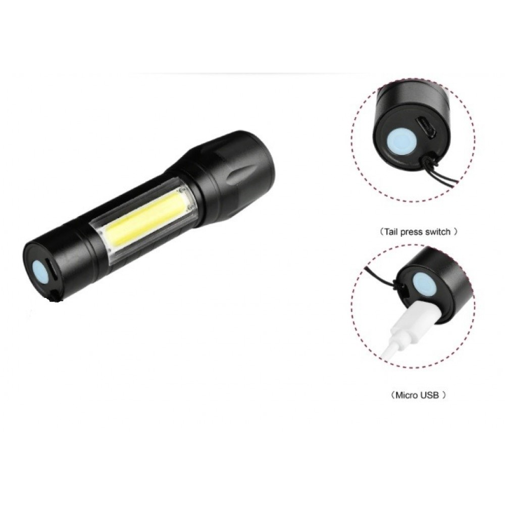 LED Акумулаторен Фенер 1517, Li-ion, 3 режима, ZOOM