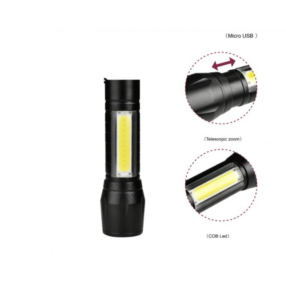 LED Акумулаторен Фенер 1517, Li-ion, 3 режима, ZOOM
