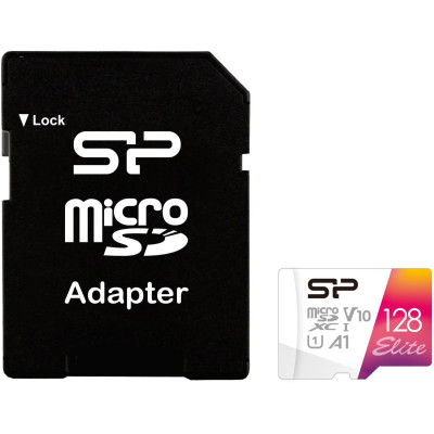 Карта памет microSDHC Silicon Power Elite Colorful SP128GBSTXBV1V20SP