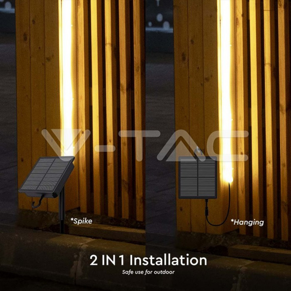 LED лента със соларен панел и батерии 4000К IP67 - пълен комплект
