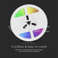 LED лента със соларен панел и батерии RGB IP67 - пълен комплект