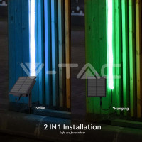LED лента със соларен панел и батерии RGB IP67 - пълен комплект