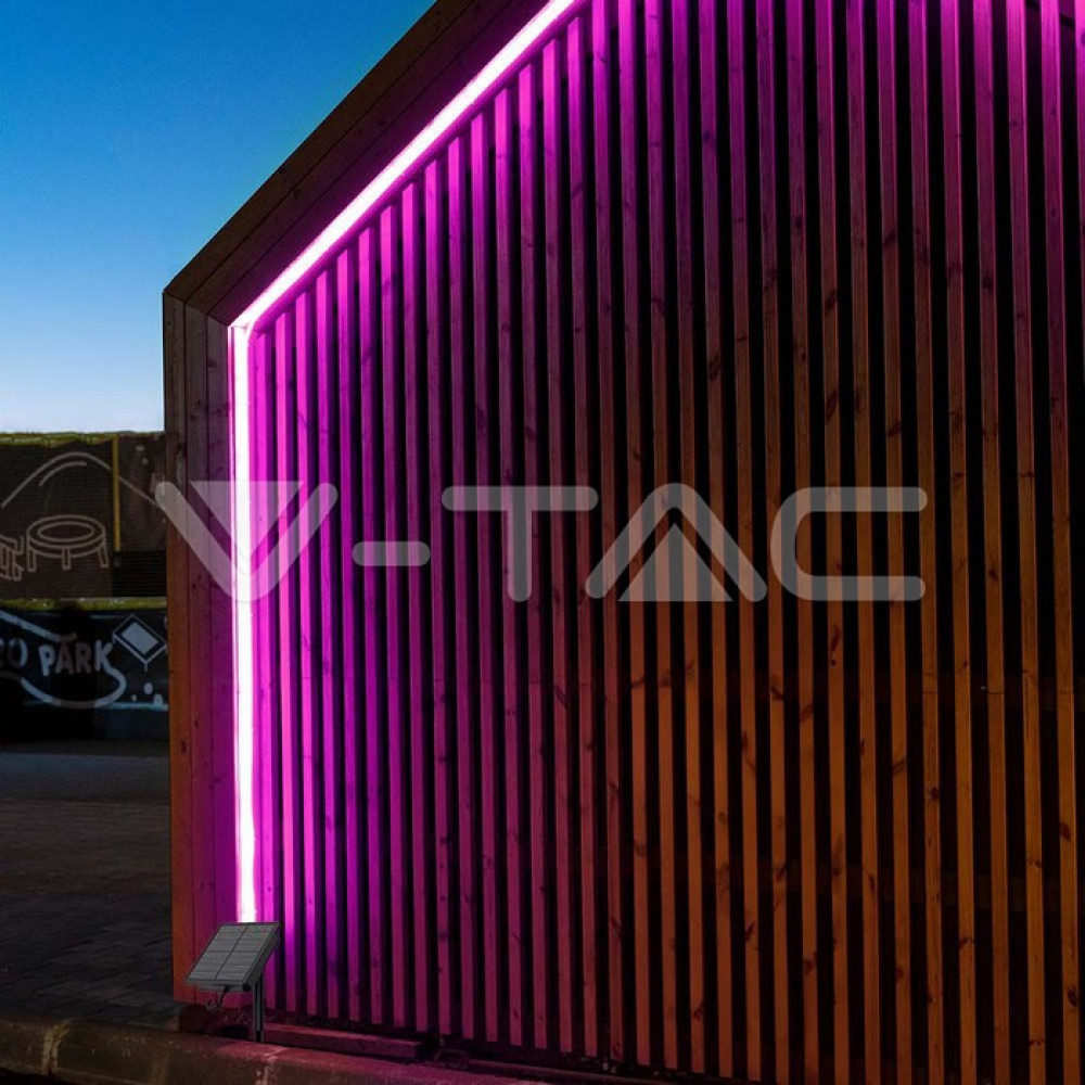 LED лента със соларен панел и батерии RGB IP67 - пълен комплект