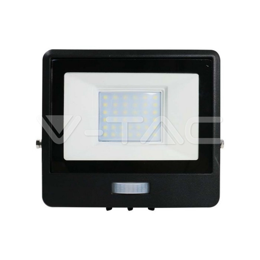 LED Прожектор PIR сензор Samsung CHIP VT-138S-1, 30W, 6500K, Черен