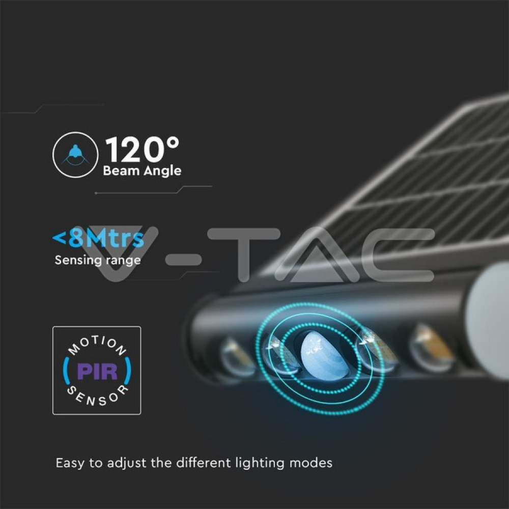 LED соларна стенна лампа 8W 4000K с батерия 37V 4000mAh