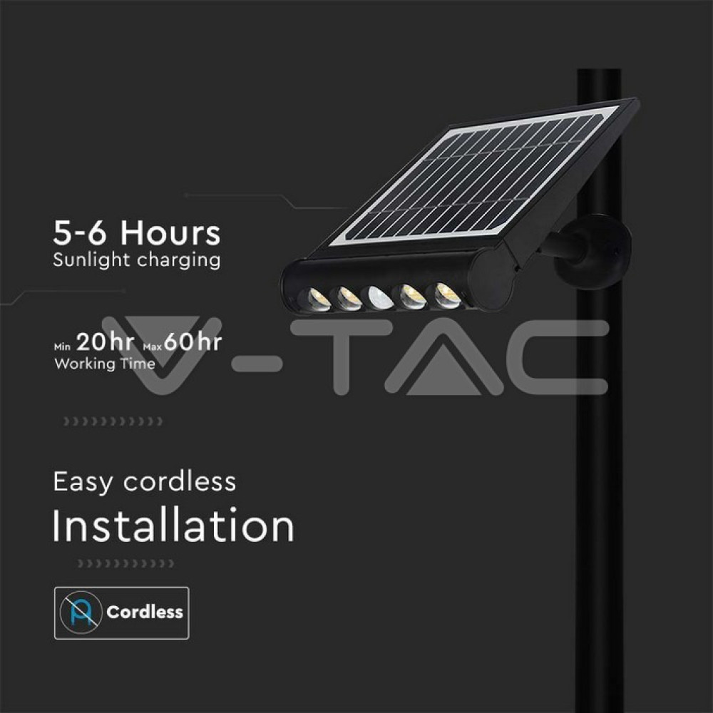 LED соларна стенна лампа 8W 4000K с батерия 37V 4000mAh
