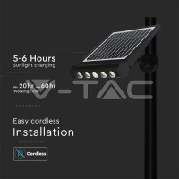 LED соларна стенна лампа 8W 4000K с батерия 37V 4000mAh