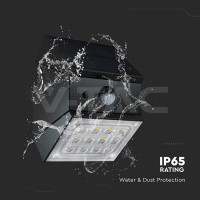 LED соларна стенна лампа със сензор 2.5W цвят черен