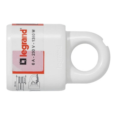 Щекер Legrand Helium 2P 6A с ринг бял 