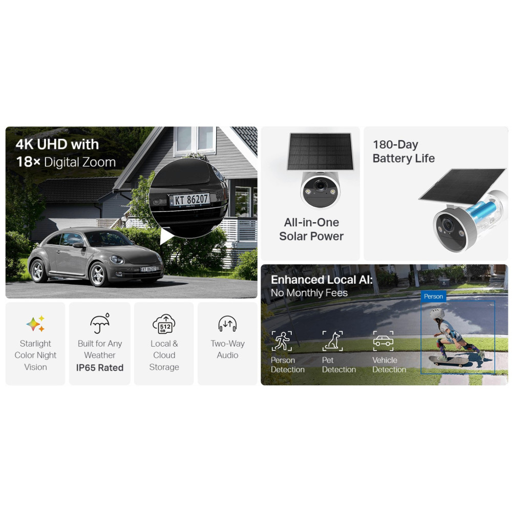 Соларна 4G LTE камера с батерия TP-Link Tapo C465