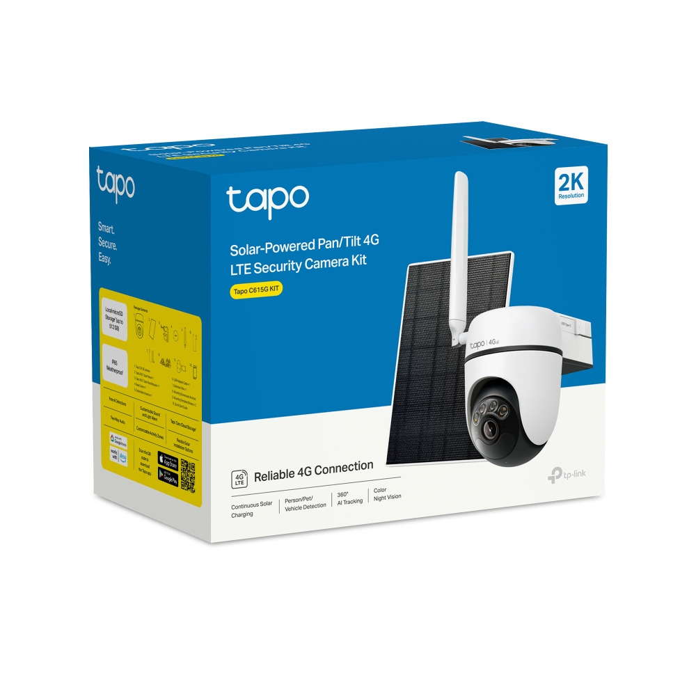 Соларна 4G LTE камера TP-Link Tapo C615G KIT