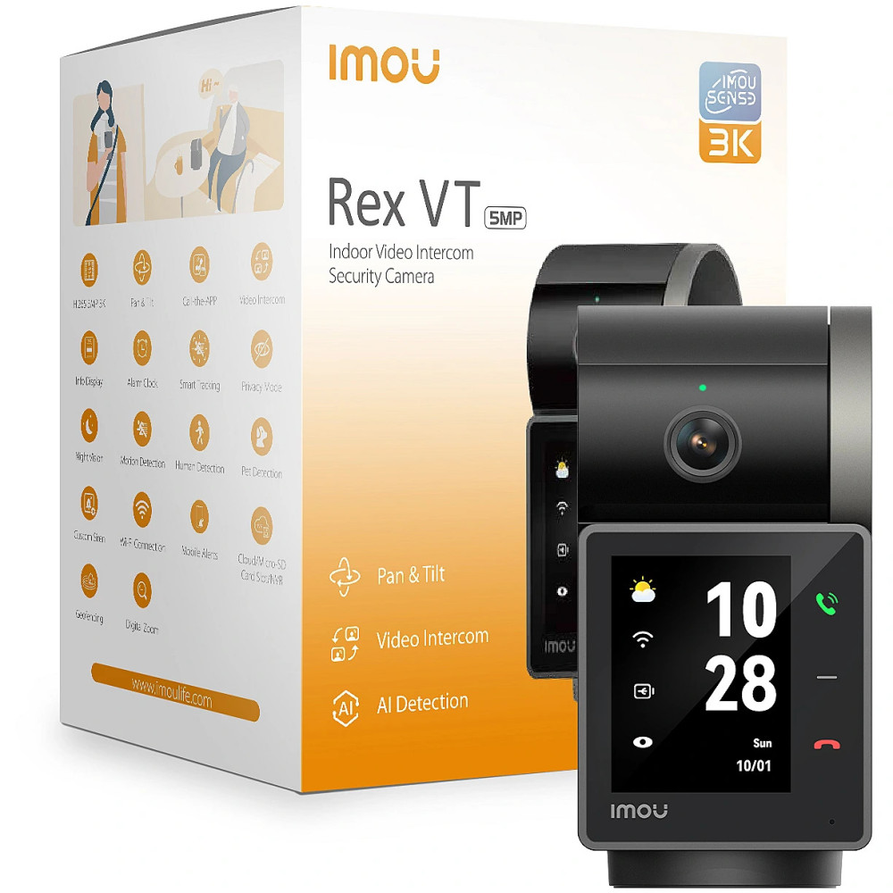 Wi-Fi камера Imou Rex Vt Pro 5MP, 3K, 8x Zoom, 2.4" екран
