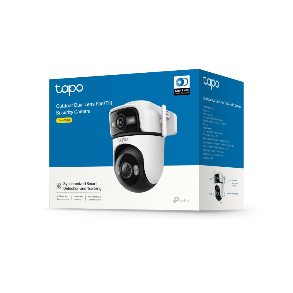 Wi-Fi IP камера с два обектива TP-Link Tapo C545D, 3MP