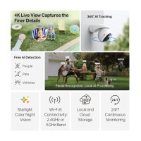 Wi-Fi IP куполна камера TP-Link Tapo C560WS 4K, 8MP, панорамна