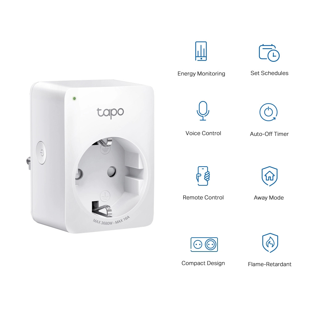 Wi-Fi Smart контакти TP-Link P110 (4-pack), Energi Monitoring 3680W