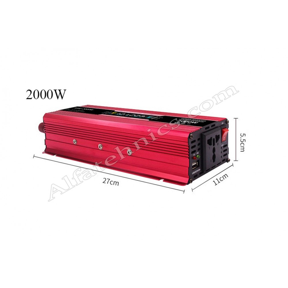 UKC Инвертор 12V 2000W с дисплей 