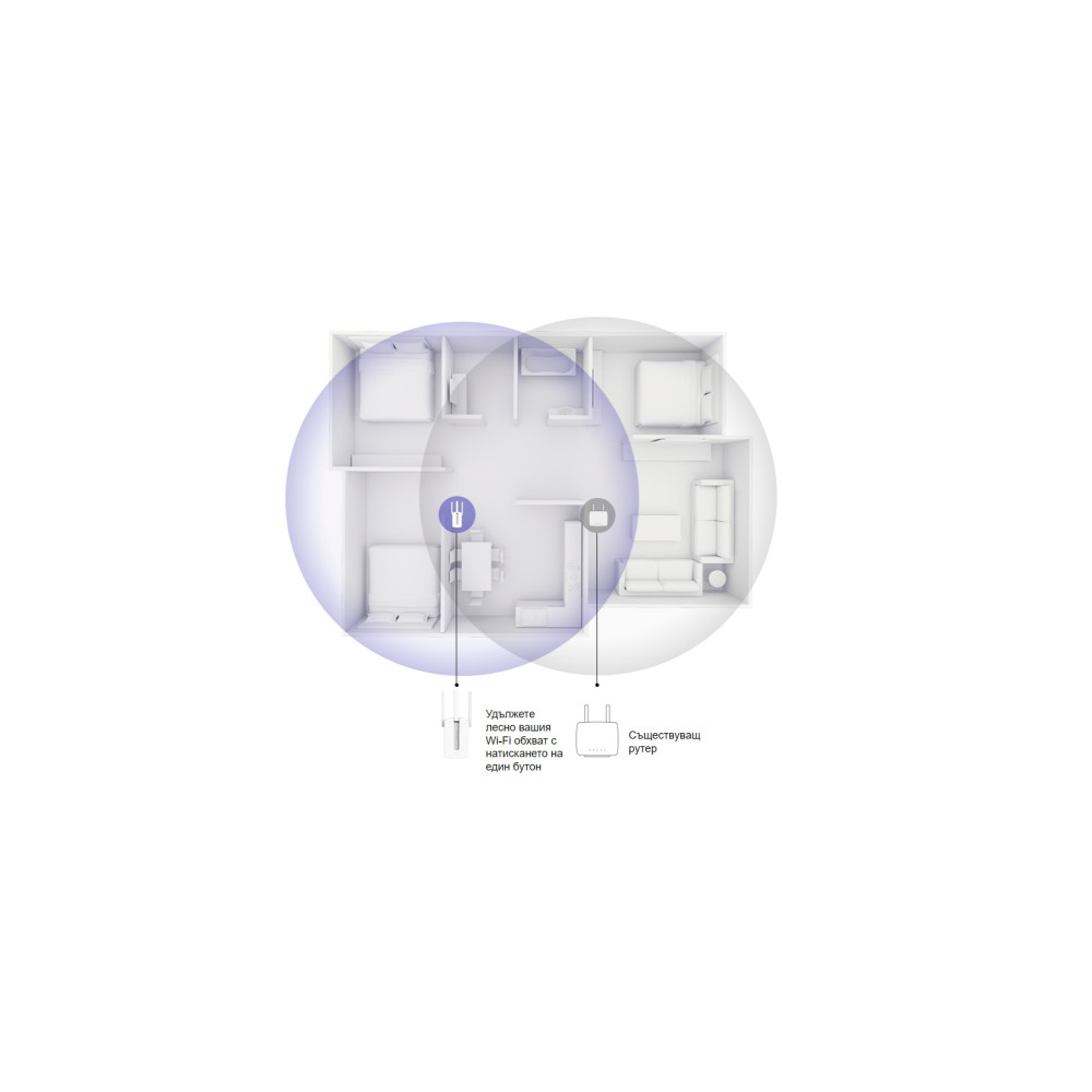 Удължител на WiFi обхват Mercusys MW300Re, 300Mbps, 2 външни антени