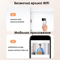 Безжичен видео звънец с камера Tuya M8